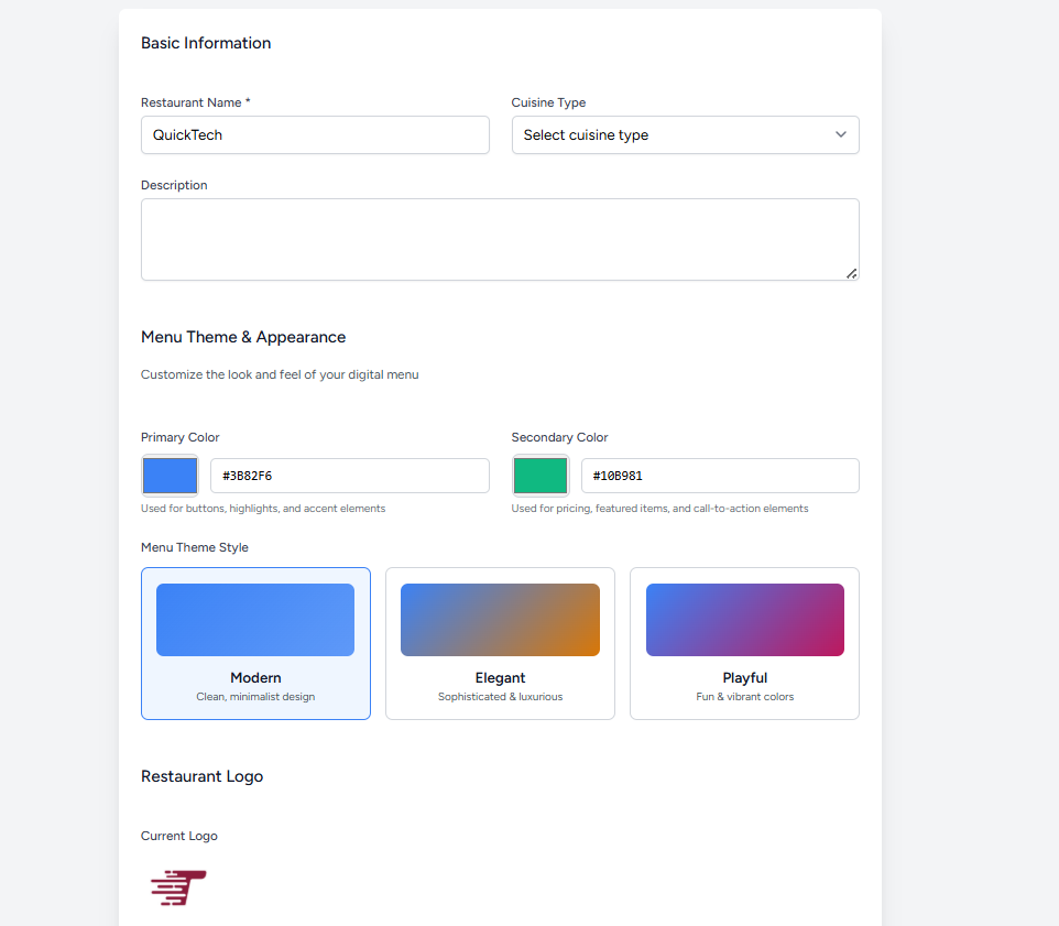 Restaurant Information